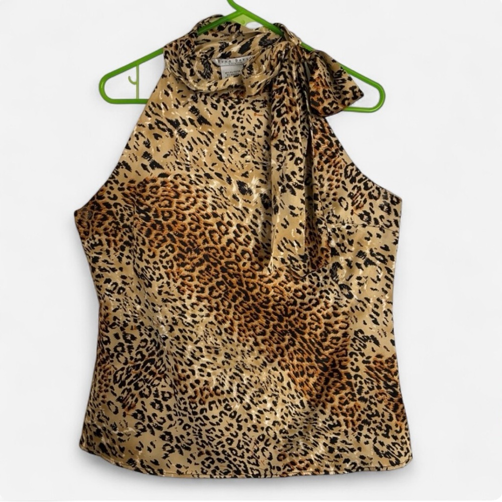 Fred David Leopard Print Sleeveless Top XL